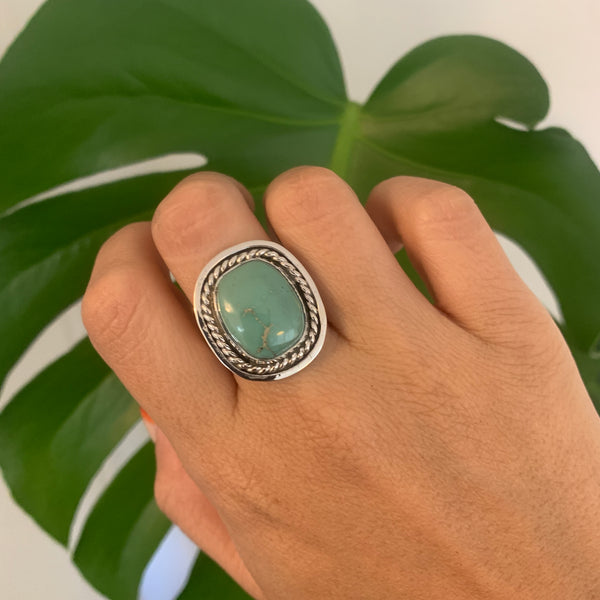 Royston Turquoise Double Border Ring