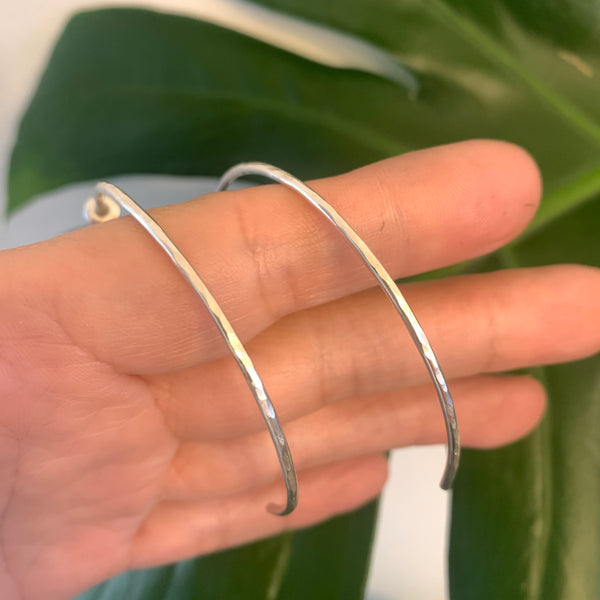 Sterling SIlver Hammered Half Hoops