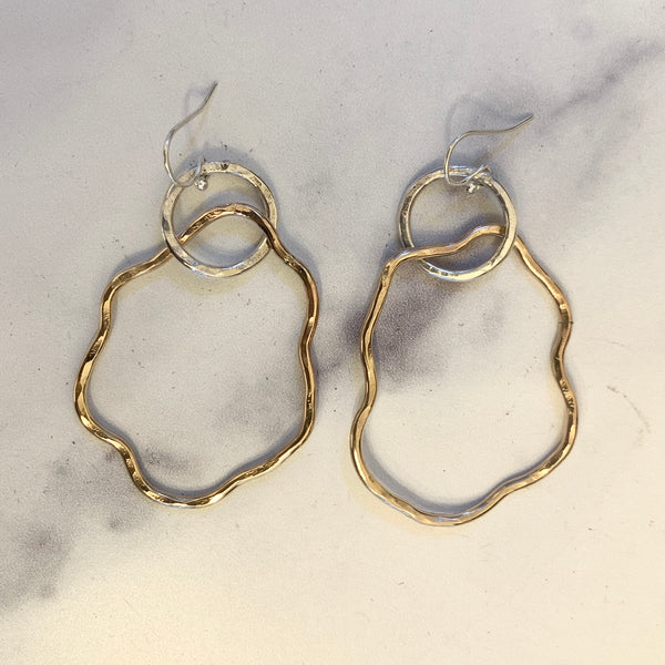 *Made to order* Mixed Metal Squiggle Earrings